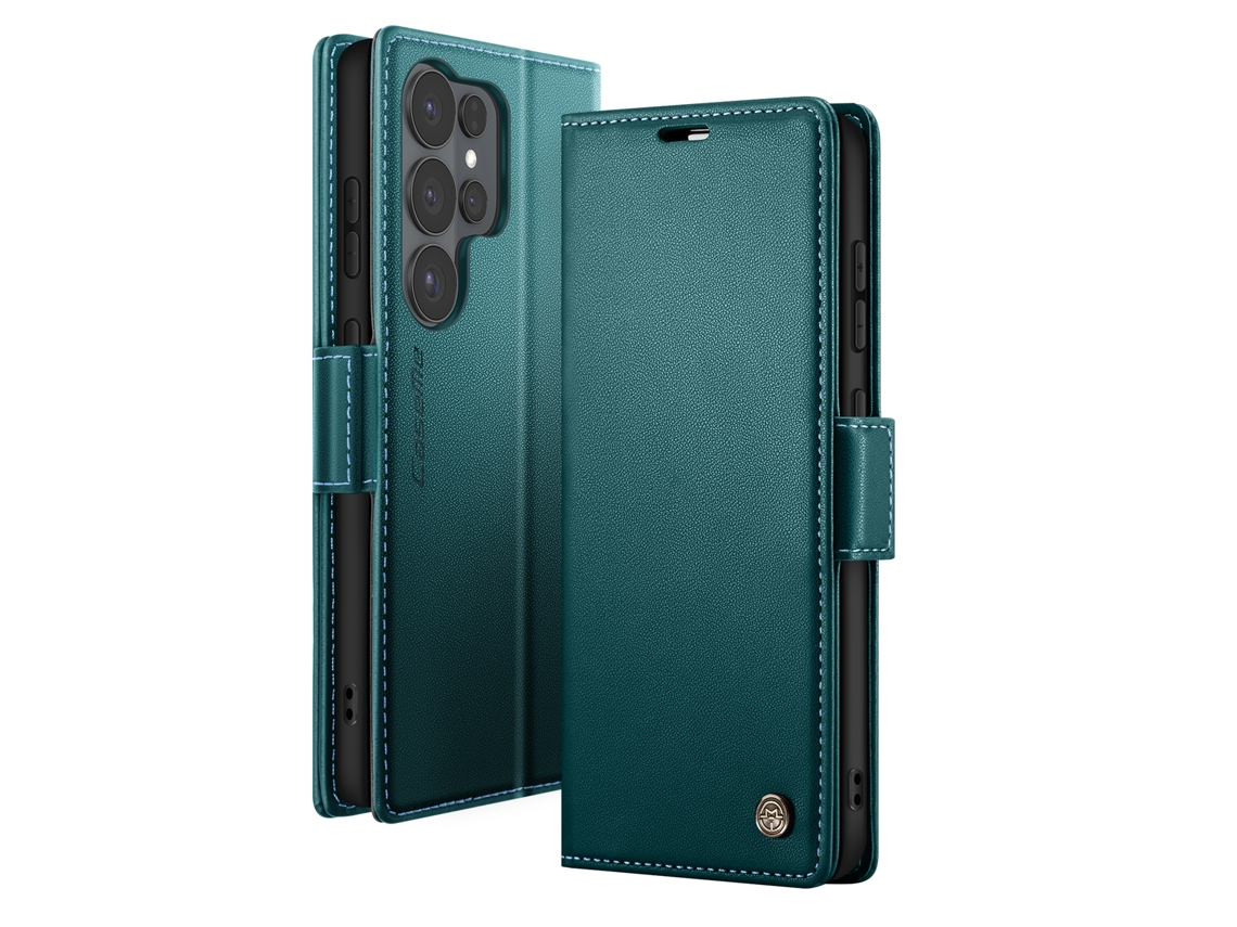 Capa Carteira Para Galaxy S26 Ultra Anti-rfid Efeito Couro Brilhante