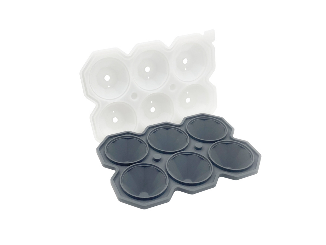 Formas De Gelo Em Formato De Diamante Com Tampa, De Silicone, Empilháveis, Ideais Para Uísque E Cocktails. Cinza Hexinyigjly