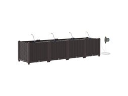 Conjunto 4 Vaso De Jardim Vidaxl Castanho Polipropileno (160 X 40 X 37,5 Cm)