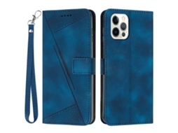 Capa Pega Para Iphone 15 Pro Max Pele Sintética Azul