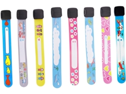 Pulseira Anti-Perda Infantil, Ajustável em PVC, 8 Peças, com Desenhos Animados para Festas, Passeios e