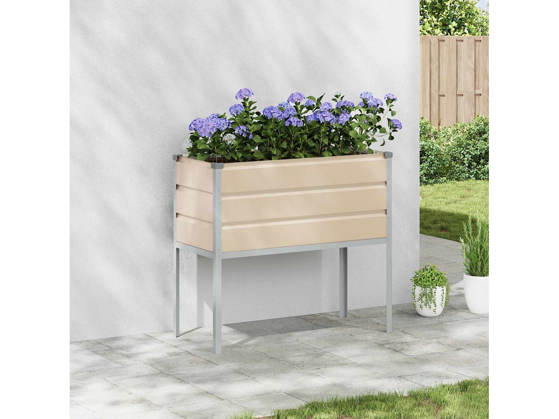 Vidaxl Floreira Ivory 100 X 45 X 90 Cm Aço Galvanizado