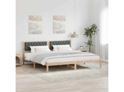 Vidaxl Estrutura Da Cama Com Cabeceira Cinza Escuro 200 X 200 Cm