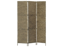 vidaXL Divisória com 3 painéis 116x160 cm jacinto de água castanho
