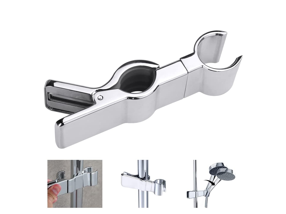 Lurelia Suporte Barra Para Chuveiro Silicone Cromado 20-29 Mm Rotação 45º Ajustável Universal