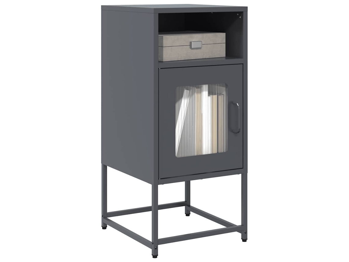 Vidaxl Mesa De Cabeceira 36x39x78 Cm Aço Laminado A Frio Antracite