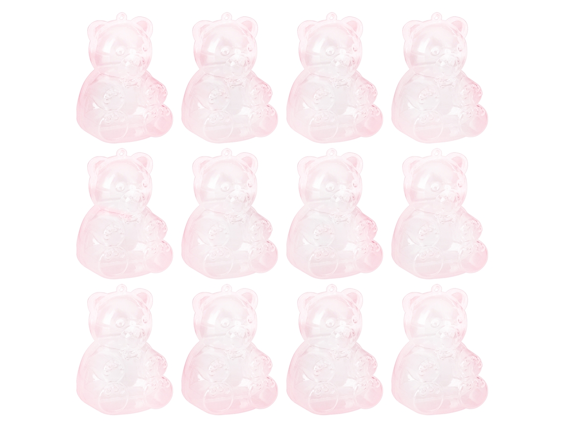 Laxiscreed Caixa De Armazenamento Em Forma De Urso Cartoon, Pack Com 12 Peças Em Plástico Alimentar