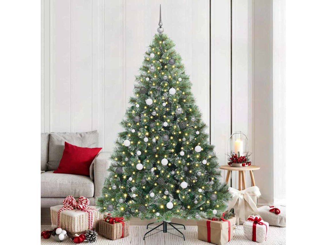Vidaxl Árvore De Natal Artificial Com 300 Leds Verde 210 Cm Pe E Pvc