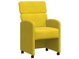 Conjunto 2 Cadeiras De Jantar Vidaxl Amarelo Veludo (58 X 65 X 98 Cm)