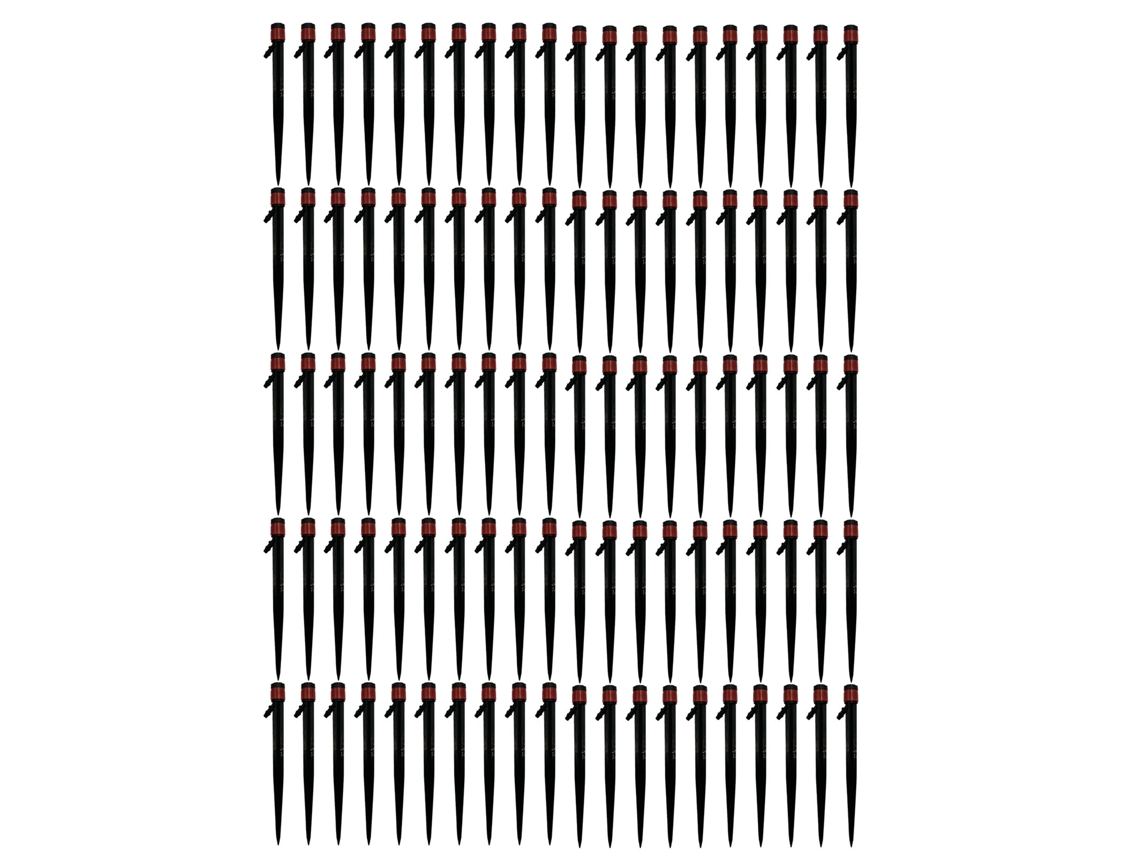 100 Gotes Emissores Ajustáveis 360° Vazão Jardim Irrigação Vermelho 13cm