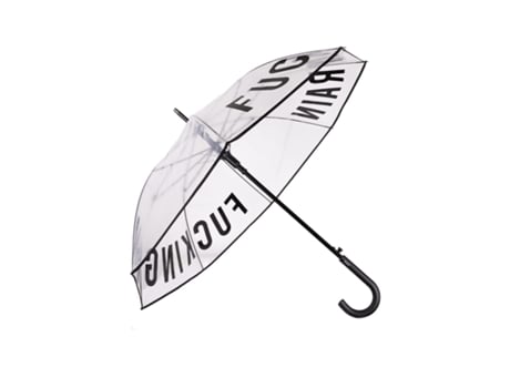 Guarda-Chuva Resistente Unissexo FISURA Fcking Rain Jovens Transparente