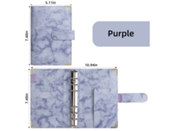 A6 Macaron Marble Pu Leather Loose Leaf Notebook Purple Cover Only Budget Planner
