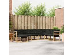 Vidaxl Conjunto De Sofás Para Exterior 8 Unid. Branco E Preto
