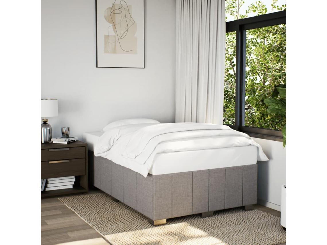 Estrutura De Cama Sem Colchão 120x190cm Tecido Cinzento