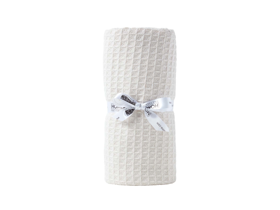 Homescapes Organic Cotton Waffle Baby Blanket Natural, 125 X 150 Cm