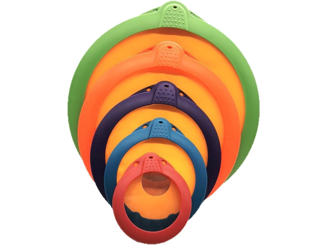 Conjunto De Tampas Vedação A Vácuo, 5-tampas De Silicone Em Cores Variadas, Tampas Universais Para Armazenamento De