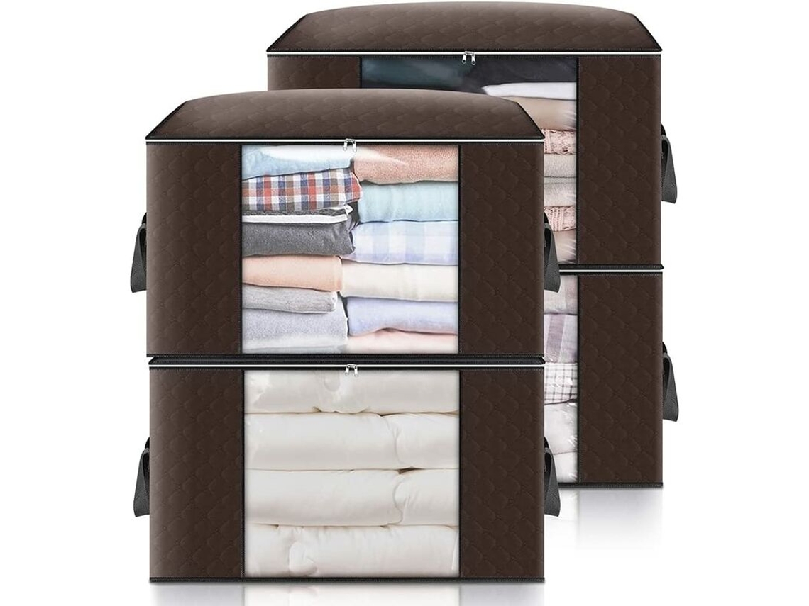 Conjunto De 4 Sacos Organizadores Para Debaixo Da Cama, Com Para Edredons, Cobertores, Travesseiros, Brinquedos, Roupas E Jaquetas