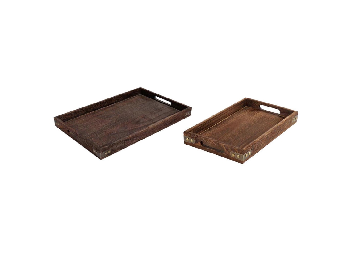 2pcs Multipurpose Serving Tray Food Storage Tray Fruit Plate With Handle Cupcake