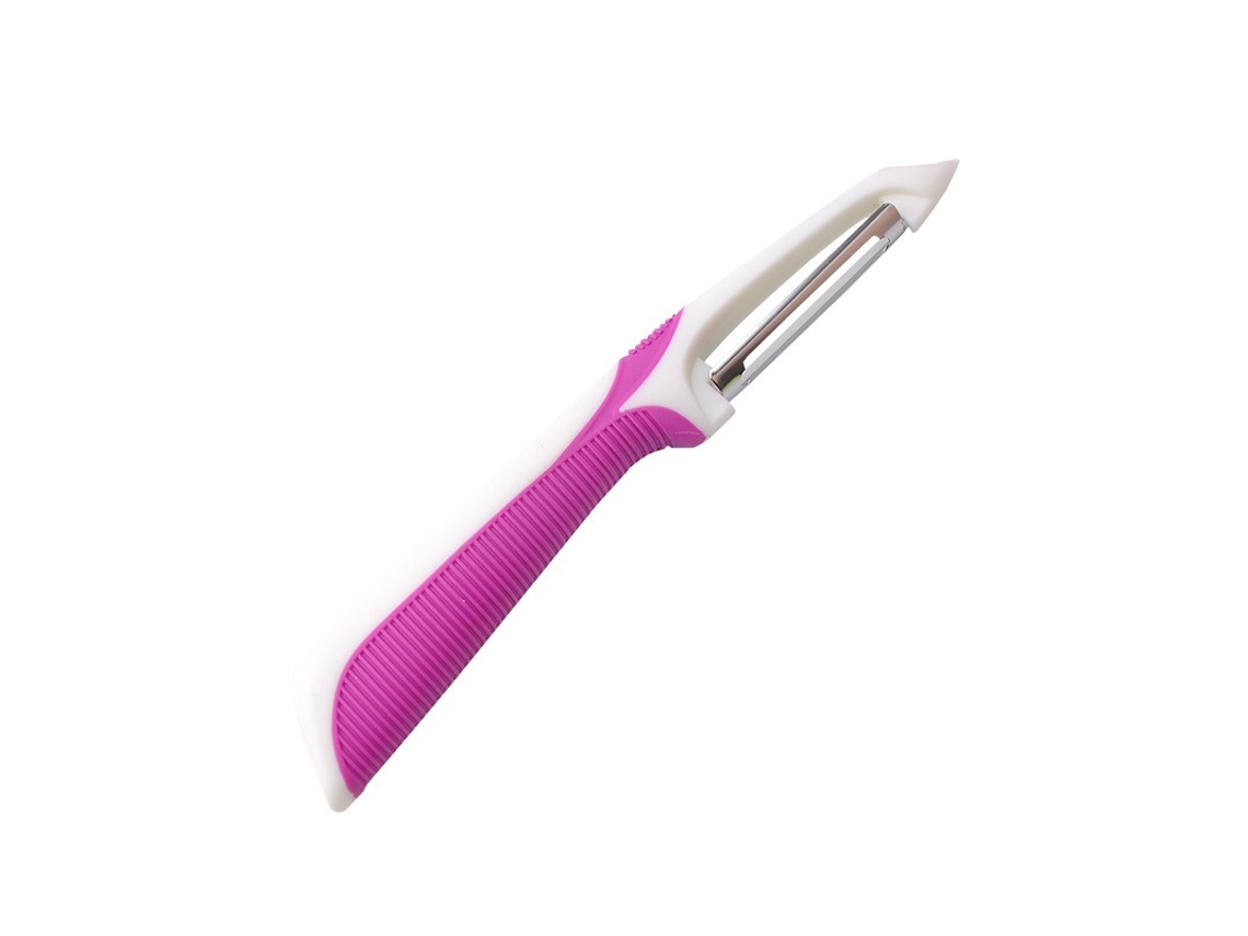 Descascador de Frutas e Legumes Antiderrapante , Feito de Aço Inoxidável e Plástico. MDUG (branco e Roxo)