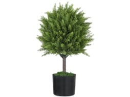 Planta Artificial De Cedro Resistente A Uv Com Vaso Incluso, Decoração Para Interiores E Exteriores, Altura 55 Cm, Cor Verde.