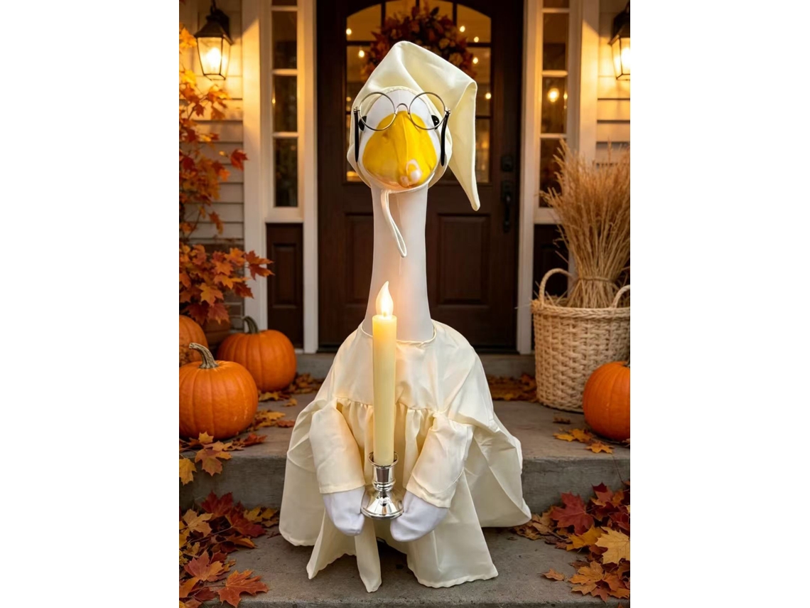 Laxiscreed Lanterna De Halloween Com Brinquedo De Ganso Para Exterior E Jardim, Iluminação De 23 Polegadas