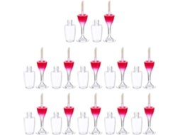 Conjunto de 12 Tubos Plásticos de Brilho Labial, Formato Flake, Recarregáveis Para Vinho.