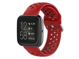 Bracelete Para 23mm Fitbit Blaze / Fitbit Versa 2 Universal Sport Silicone Watch Band Vermelho Ushion