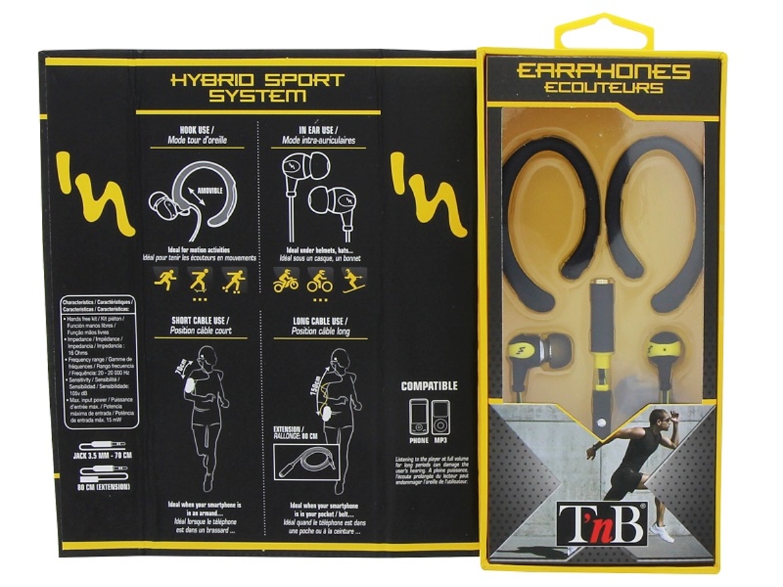 Auriculares Bluetooth TNB Micro Sport (In Ear - Microfone - Preto)