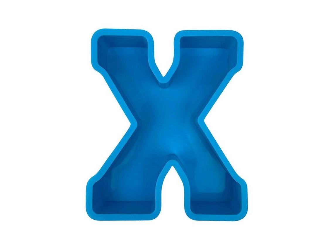 Molde De Letras Do Alfabeto Em 3d Para Bolo, Cera, Sabão E Resina - Azul X