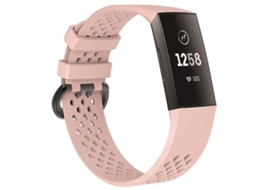 Lurelia Pulseira Esportiva Ajustável Com Furo Quadrado Rosa, Compatível Fitbit Charge 3