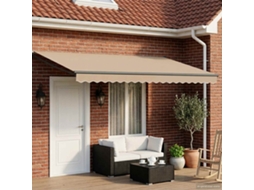 Vidaxl Toldo Retrátil Elétrico Bege E Antracite 4 X 2 M
