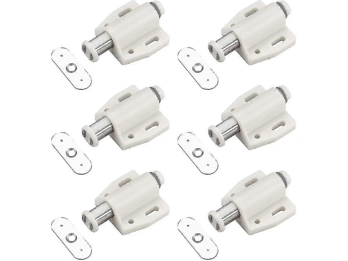 Puxador Magnético de Porta com Fechamento Suave para Armário e Gaveta Branco (6pcs)