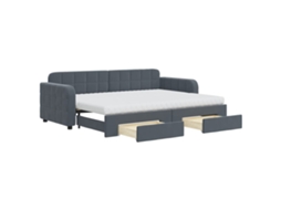 Daybed With Trundle, Daybeds With Trundles Vidaxl Cinzeto Veludo (80 X 200 Cm)