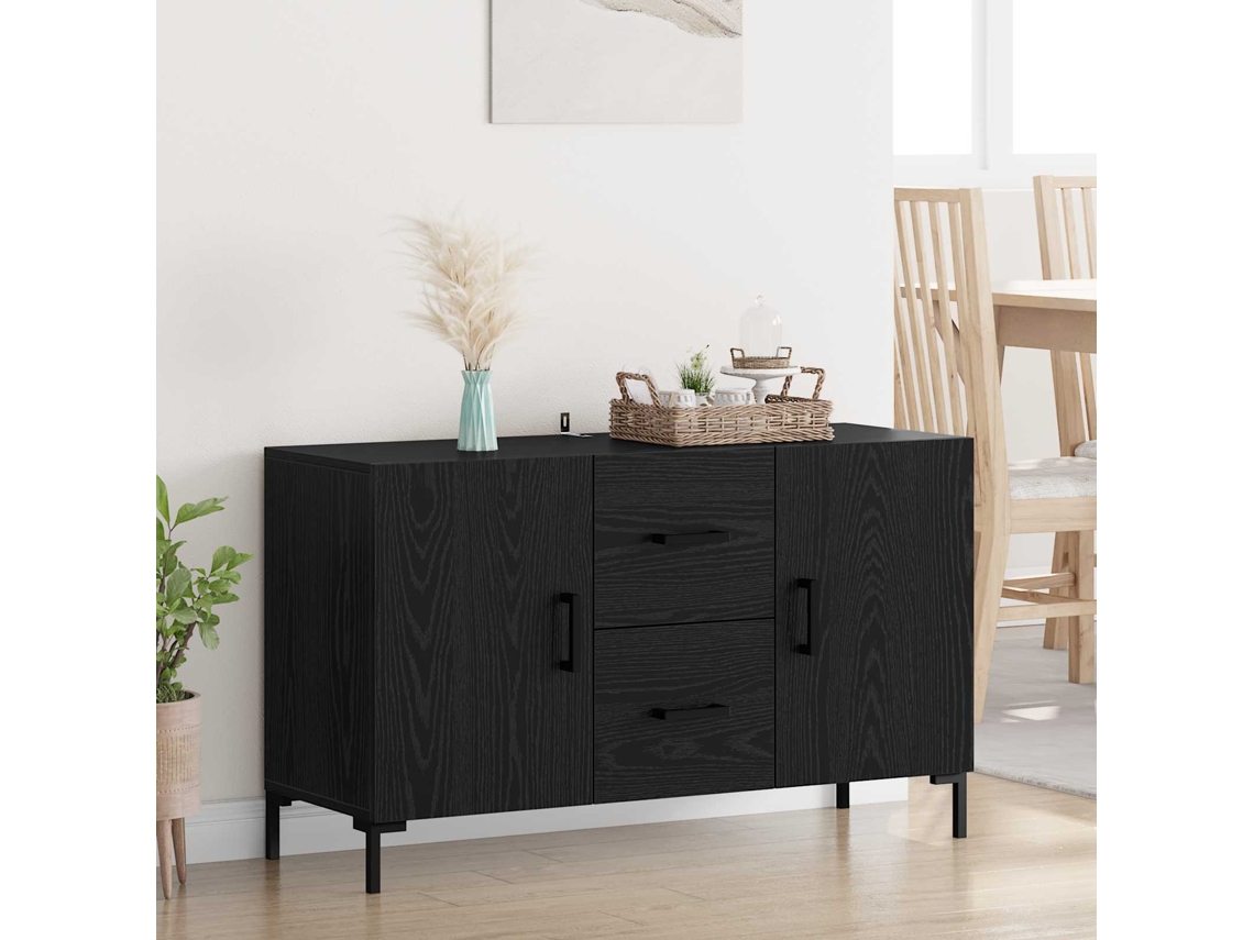 Vidaxl Buffet Carvalho Preto 100 X 36 X 60 Cm Madeira Processada