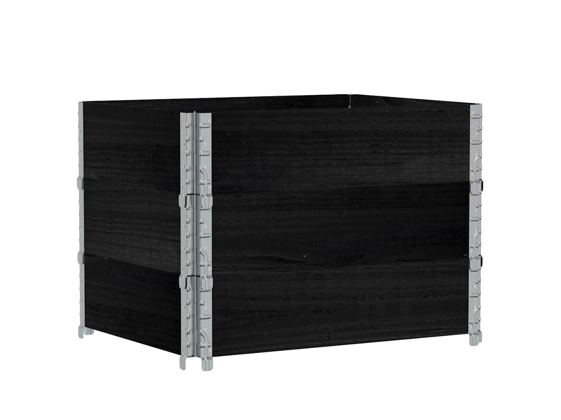 Pallet Collar, Pallet Collars Vidaxl Preto Madeira De Pinho (80 X 60 Cm)
