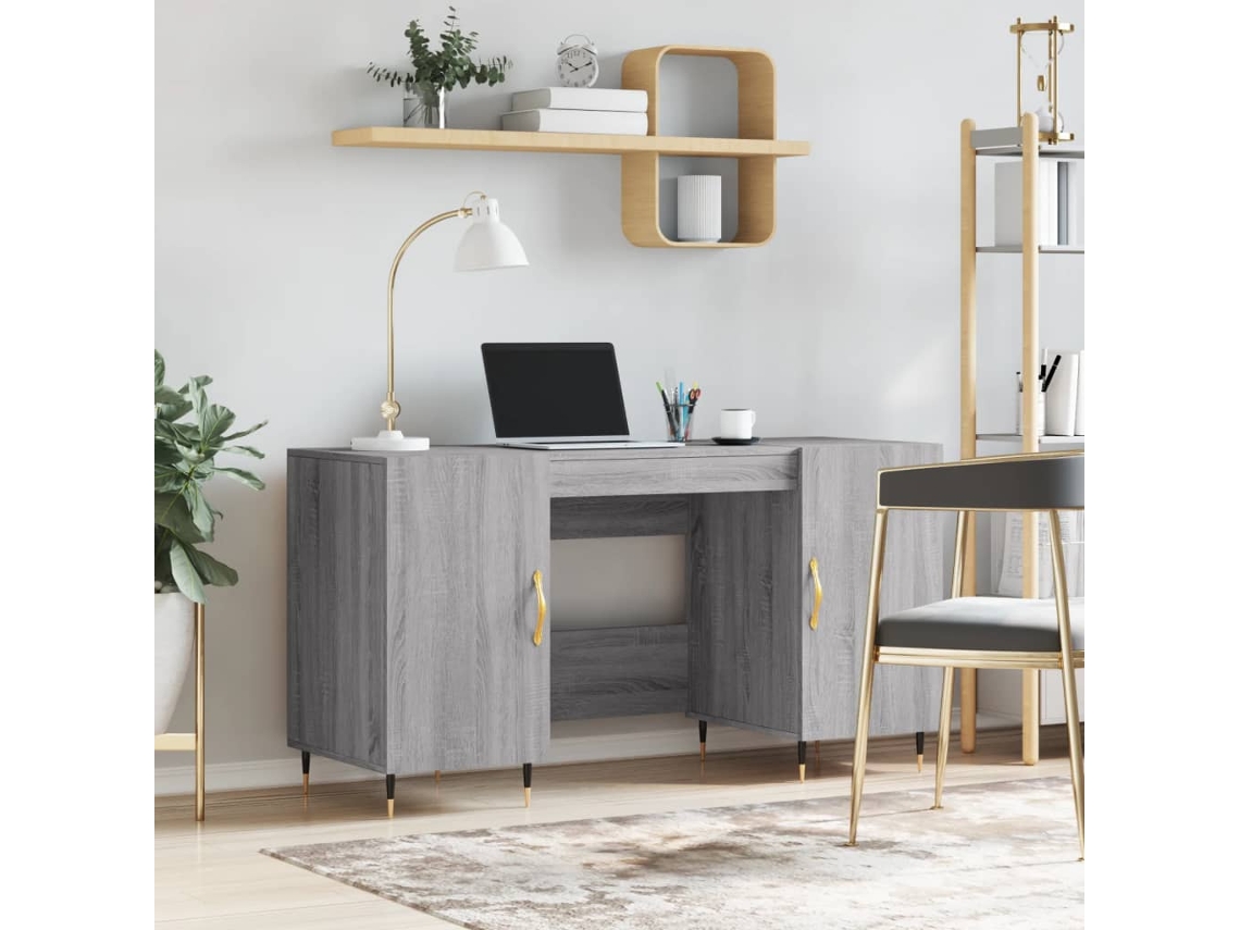 Vidaxl Secretária 140x50x75 Cm Derivados De Madeira Cinzento Sonoma