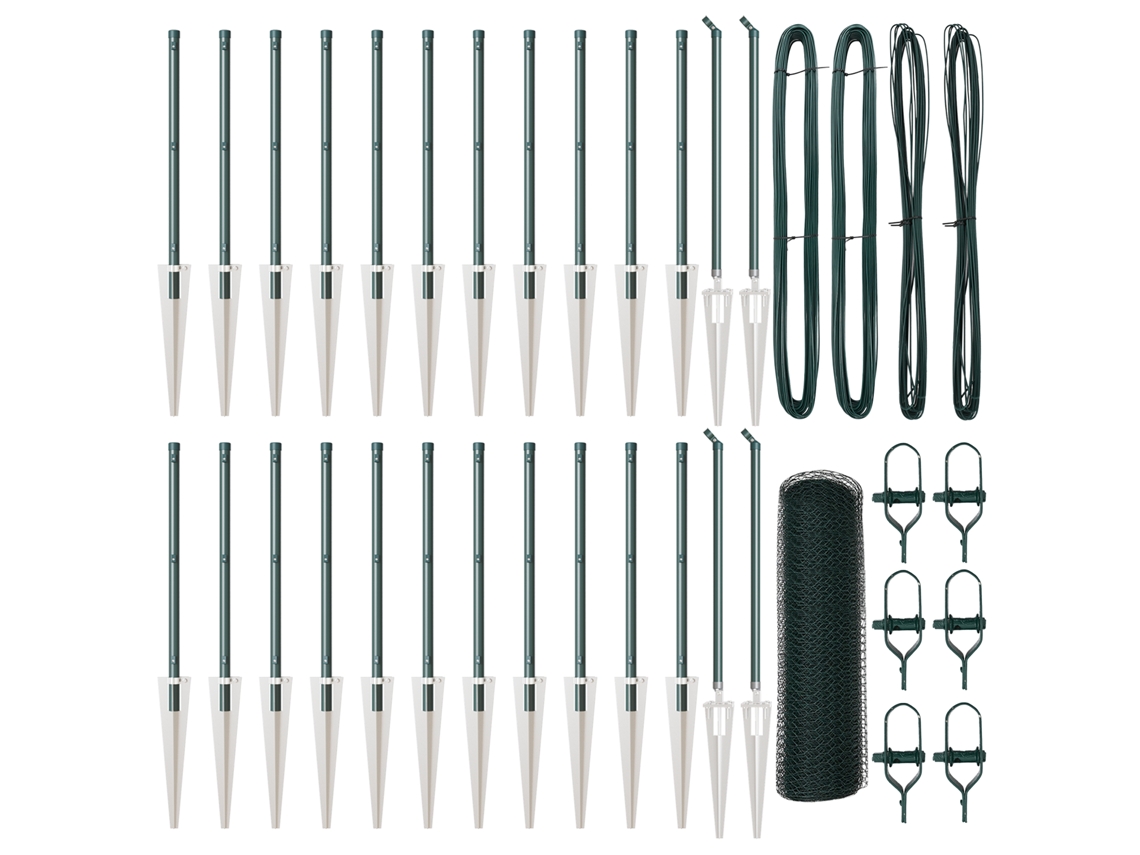 Conjunto 1 Cerca Externa Vidaxl Verde Aço (50 X 0,5 M)