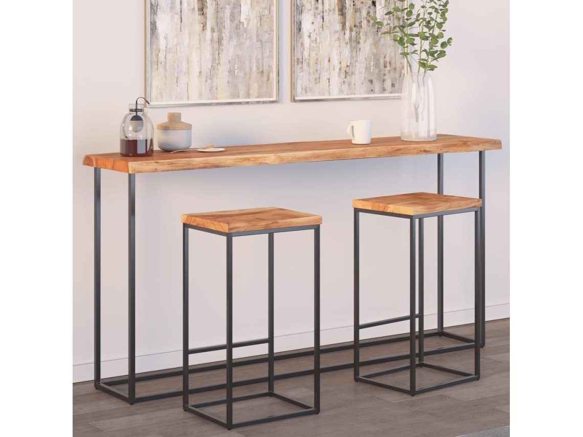 Vidaxl Tampo De Mesa Retangular Borda Viva 180x40x2,5 Cm Acácia Maciça