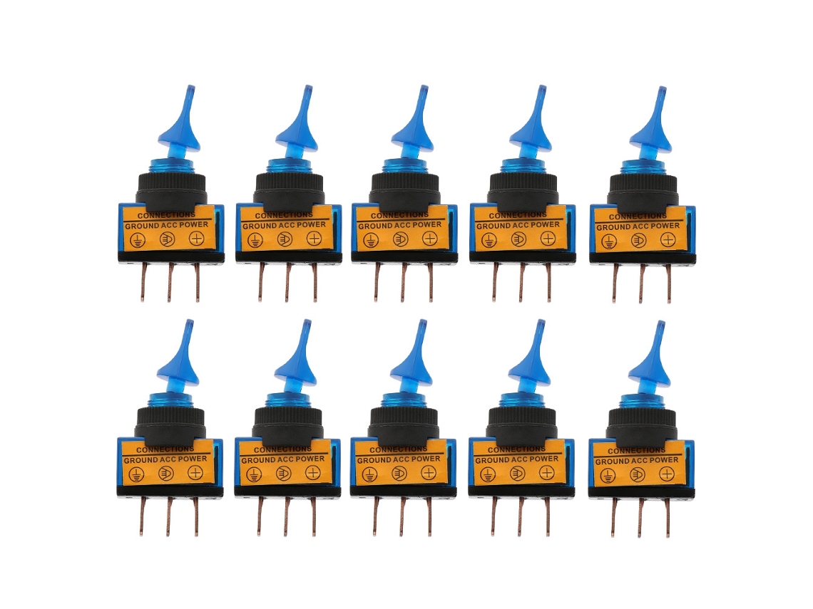 Interruptor de Palanca Led 12vdc 20a com 3 Pines Azul S/MARCA