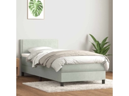 Vidaxl Cama Com Molas/colchão Cinzento-claro 80x220 Cm Veludo