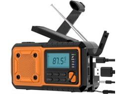 Rádio Portátil De Emergência Com Manivela, Compatível Com Carregamento Solar/usb/manivela, Bateria Recarregável Integrada E Lanterna. Mr