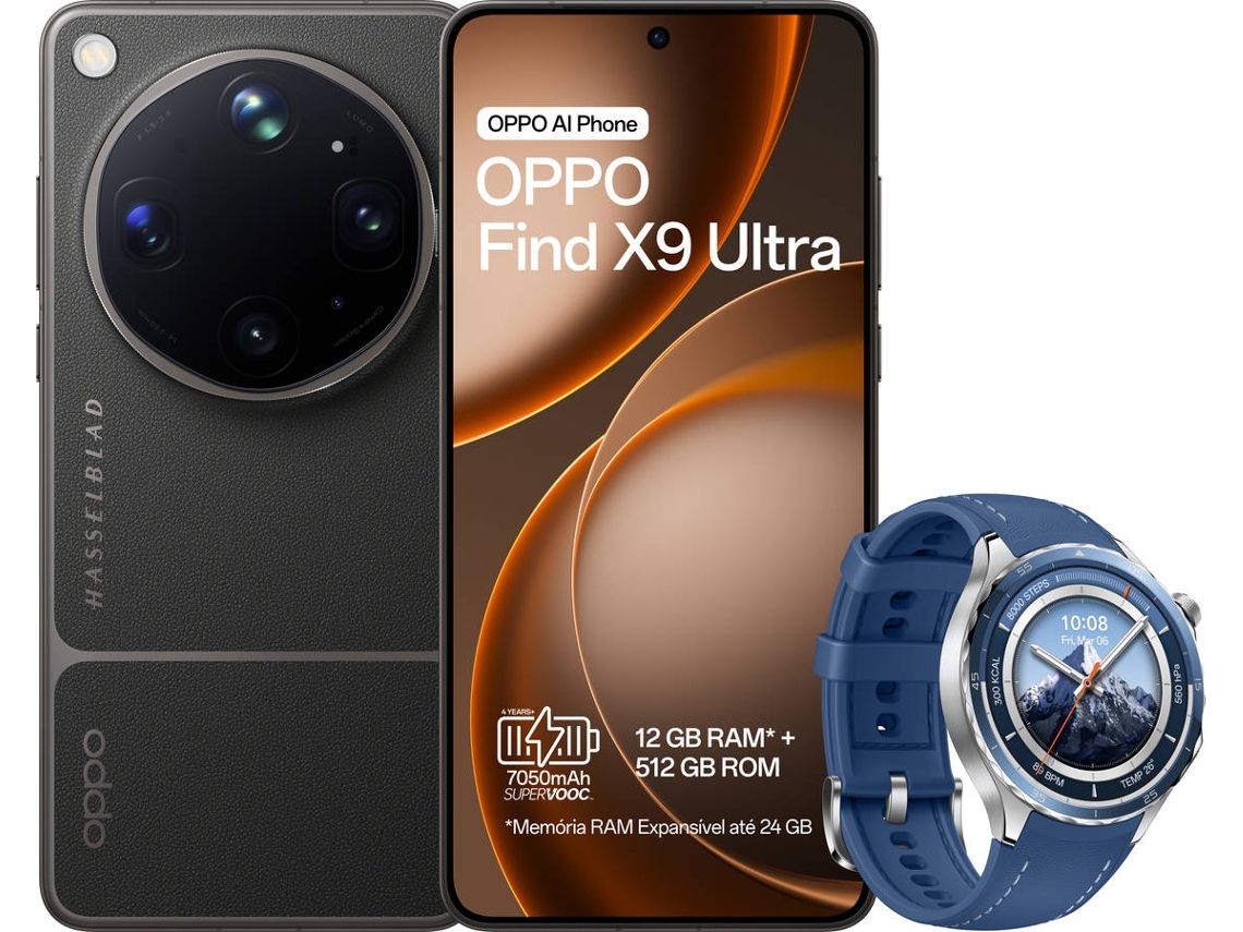 Bundle Smartphone OPPO Find X9 Ultra (6.82'' - 12 GB - 512 GB - Preto) + Smartwatch X2 Summi