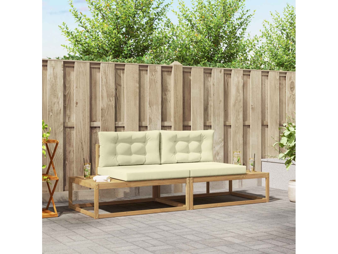 Vidaxl Conjunto De Sofás Para Exterior Poliéster Branco