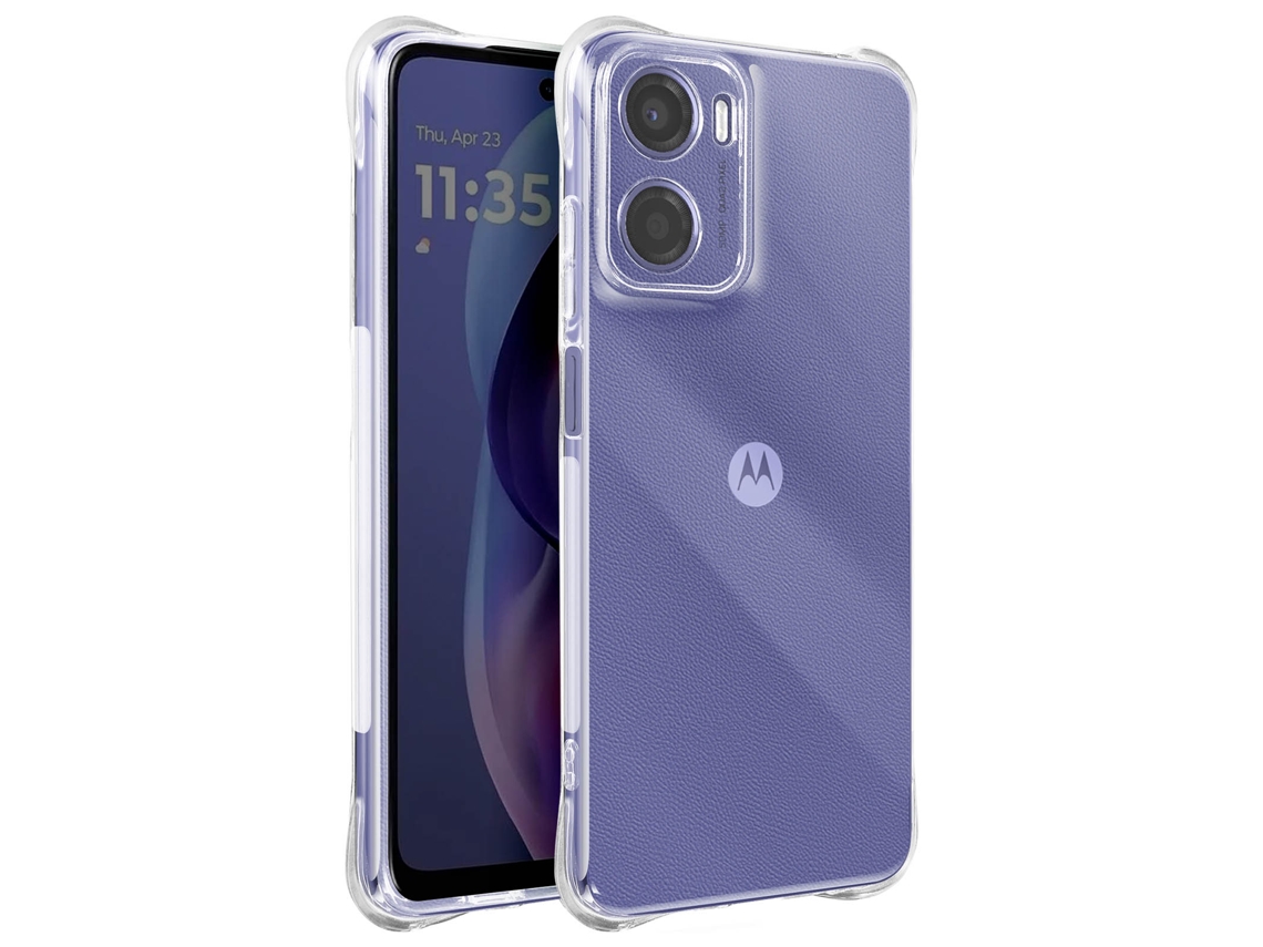 Capa Antichoque Cantos Reforçados Para Motorola Motorola Moto E15 Avizar Silicone Transparente