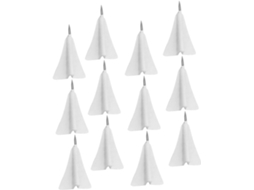 Tachinhas Práticas Em Formato De Aviãozinho Papel Branco, 12 Unidades, Feitas De Abs E Aço, Fáceis De Usar Para Murais E