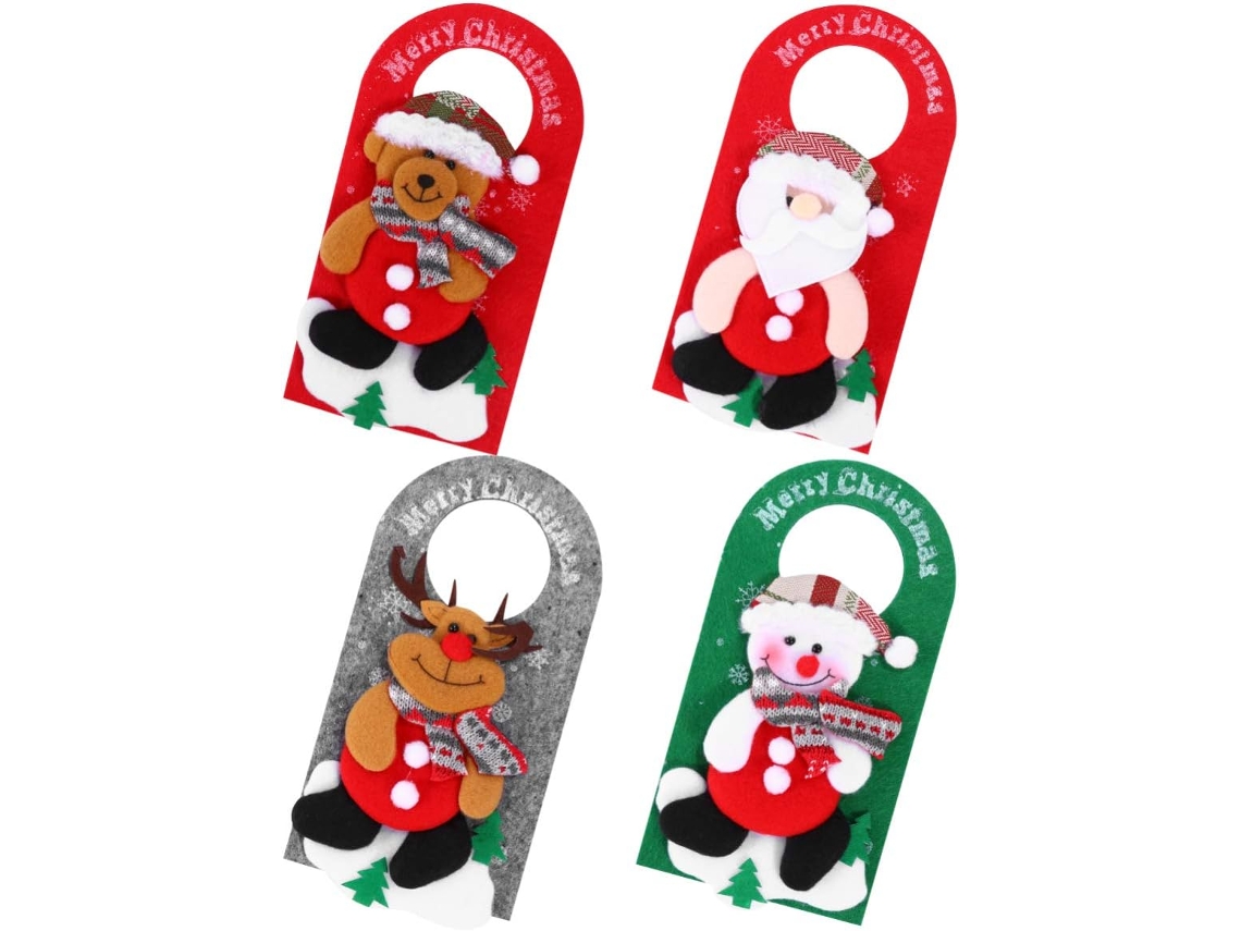 Conjunto de 4 peças de decoração em tecido não tecido com acessórios para pendurar na parede, ideais para festas.