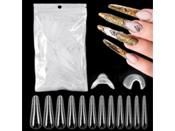 120 Uñas Falsas Transparentes Con Escala Para Extensión Rápida Y Manicura De Construcción De Uñas