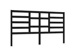Cabeceira de Cama 206x4x104 Cm Pinho Maciço Preto MAISON EXCLUSIVE