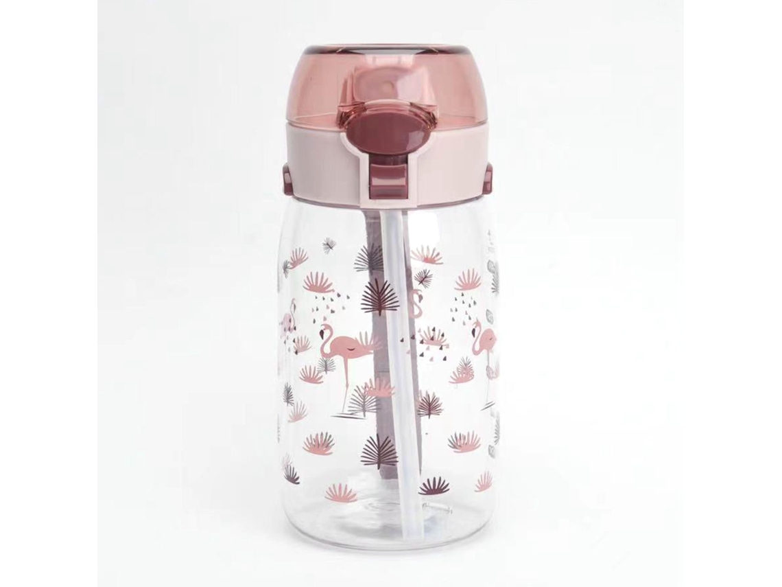Garrafa de Água Infantil 530ml Anti vazamento com Canudo e Cordão
