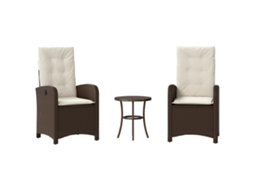 Bistro Set, Bistro Sets Vidaxl Marrom Rattan / Vime (n/a)